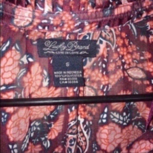 Lucky Brand Red Paisley Blouse - Picture 2 of 3